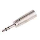 XLR Male to 1/4" 6.35mm Male Jack Socket Audio Adapter Gender Changer Coupler Silver