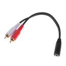 3.5mm Female to 2RCA Male Stereo Audio Cable Gold Plated for Smartphones, MP3, Tablets, Speakers,Home Theater,HDTV 0.2m