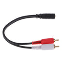 3.5mm Female to 2RCA Male Stereo Audio Cable Gold Plated for Smartphones, MP3, Tablets, Speakers,Home Theater,HDTV 0.2m