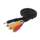 3-RCA Male to 3.5mm Mini Jack Male Jack Composite Audio Video A/V Splitter Cable 1m