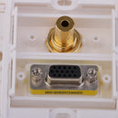 VGA Stereo Audio Wall Plate (Gold Plated, 3.5mm)