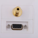 VGA Stereo Audio Wall Plate (Gold Plated, 3.5mm)