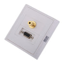 VGA Stereo Audio Wall Plate (Gold Plated, 3.5mm)