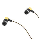 Stereo 3.5mm Fiber Cloth MP3MP4 Wring In-ear Earphone Headphone Headset Gold