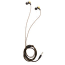 Stereo 3.5mm Fiber Cloth MP3MP4 Wring In-ear Earphone Headphone Headset Gold