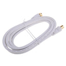 1.8meter TV Coaxial Male to F type Male Coaxial TV Satellite Antenna Cable white