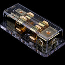 Universal Car Speaker Fuse 2 Way 60A Distribution Holder Gold Plate FH-004