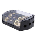 Universal 100A 4 Way Car Audio Fuse Block Distribution Holder Gold Plate