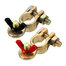 Wing Nut Brass Copper Car Battery Terminal Post Black Red Positive Negative for Auto Van Vehicle Marine Boat 2 Pack