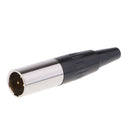 Mini 3 Pin XLR Male Cable Connector For Pro Microphones, Black And Sliver