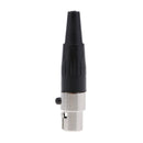 Mini XLR TA3F 3Pin Female Audio Connector Microphone Cable Socket Adapter Black Hoods with Rubber Grommet