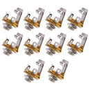 10-Pack 1/4"Inch Jacks 6.35mm Microphone Mono TS Socket Female Connector Panel Mount for Electric Guitar Audio