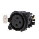 2pcs 3pin XLR Female Socket Mount Auido MIC Connector Gold Straight Pin Accessories