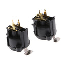 2pcs 3pin XLR Female Socket Mount Auido MIC Connector Gold Straight Pin Accessories