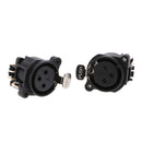 2pcs 3pin XLR Female Socket Mount Auido MIC Connector Gold Straight Pin Accessories