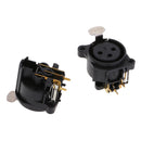 Durable 2x 3pin xlr Female Socket Connector 90 Degree Bend Pin Replacement
