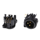 2pcs 3pin XLR Male Socket Mount Audio MIC Connector Gold Bend Pin Accessories