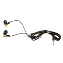 3.5mm In Ear Earphone Metal Braided Noise Isolating Subwoofer Earphone Gold