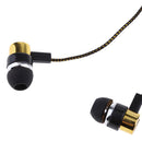 3.5mm In Ear Earphone Metal Braided Noise Isolating Subwoofer Earphone Gold