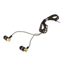 3.5mm In Ear Earphone Metal Braided Noise Isolating Subwoofer Earphone Gold