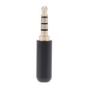 3.5mm 1/8'' TRRS 4 Pole Male Plug A/V Solder Connector Black