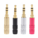 3.5mm 1/8'' TRRS 3 Pole Male Plug A/V Solder Gold Plated Connector Gold