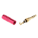 3.5mm 1/8'' TRRS 3 Pole Male Plug A/V Solder Gold Plated Connector Red