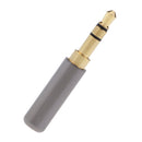 3.5mm 1/8'' 3 Pole Male Plug A/V Solder Gold Plated Connector Black