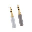 3.5mm 1/8'' 3 Pole Male Plug A/V Solder Gold Plated Connector Black