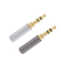3.5mm 1/8'' 3 Pole Male Plug A/V Solder Gold Plated Connector Black