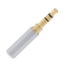 3.5mm 1/8'' 3 Pole Male Plug A/V Solder Gold Plated Connector Silver
