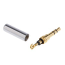 3.5mm 1/8'' 3 Pole Male Plug A/V Solder Gold Plated Connector Silver