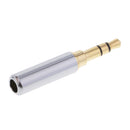 3.5mm 1/8'' 3 Pole Male Plug A/V Solder Gold Plated Connector Silver