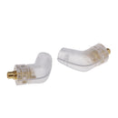 Pair Embedded Angle Shape Male Pin Plug Jack for Shure SE215 / SE315 / SE425 / SE535 / UE900 Headphone DIY Connector White