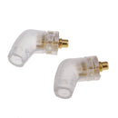Pair Embedded Angle Shape Male Pin Plug Jack for Shure SE215 / SE315 / SE425 / SE535 / UE900 Headphone DIY Connector White