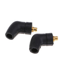 Pair Embedded Angle Shape Male Pin Plug Jack for Shure SE215 / SE315 / SE425 / SE535 / UE900 Headphone DIY Connector Black