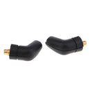 Pair Embedded Angle Shape Male Pin Plug Jack for Shure SE215 / SE315 / SE425 / SE535 / UE900 Headphone DIY Connector Black