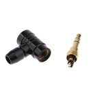 90Â° 3.5mm 1/8'' 3 Pole Male Plug A/V Solder Gold Plated Connector Black