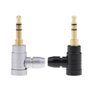 90Â° 3.5mm 1/8'' 3 Pole Male Plug A/V Solder Gold Plated Connector Black