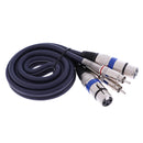 Dual Female XLR To Male RCA Cable 2 XLR To 2 RCA Plug Audio Cable Cord 1M