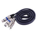 Dual Female XLR To Male RCA Cable 2 XLR To 2 RCA Plug Audio Cable Cord 1.5M