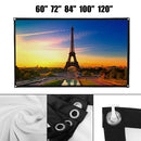 72 Inch 16:9 Portable Projector Screen High Contrast Collapsible Design with Hanging Hole Grommets for Front Projection Home Indoor and Outdoor Movie Match Party