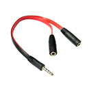 1 x 3.5mm Male To 2 x 3.5mm Female - Y Cable Splitter for Headphones, Earphones, and Speakers