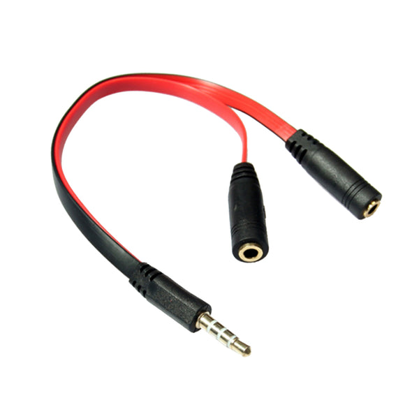 1 x 3.5mm Male To 2 x 3.5mm Female - Y Cable Splitter for Headphones, Earphones, and Speakers