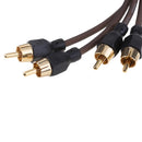 Car RCA Audio Cable Triple Shielded Spiral Twisted Dual Male RCA Cable Black