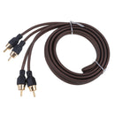 Car RCA Audio Cable Triple Shielded Spiral Twisted Dual Male RCA Cable Black