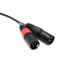 Dual 3 Pin XLR Male to Right Angle 3.5mm Stereo Jack Mic Audio Cord Cable