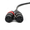 3.5mm (TRS) Mini-Jack Female Microphone Adapter to Dual 3-pin XLR Female Connector for Camcorders, Recorders, & Mixers