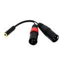 3.5mm (TRS) Mini-Jack Female Microphone Adapter to Dual 3-pin XLR Male Connector for Camcorders, Recorders, & Mixers