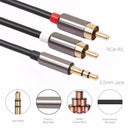RCA Cable, Dual Shielded Gold-Plated 3.5mm Male to 2RCA Male Stereo Audio Y Cable 1m
